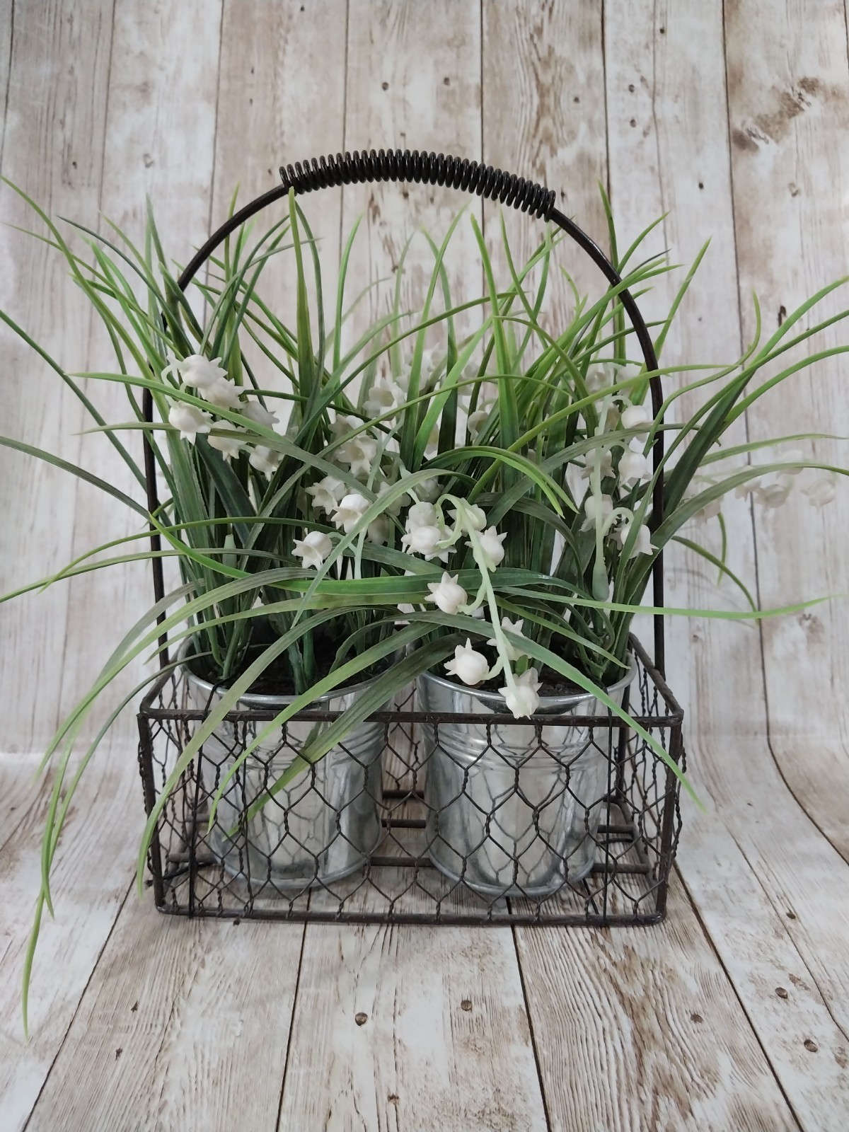 New! Faux Artificial Plant Wire Basket Pots Fake Greenery Home Decor Plants