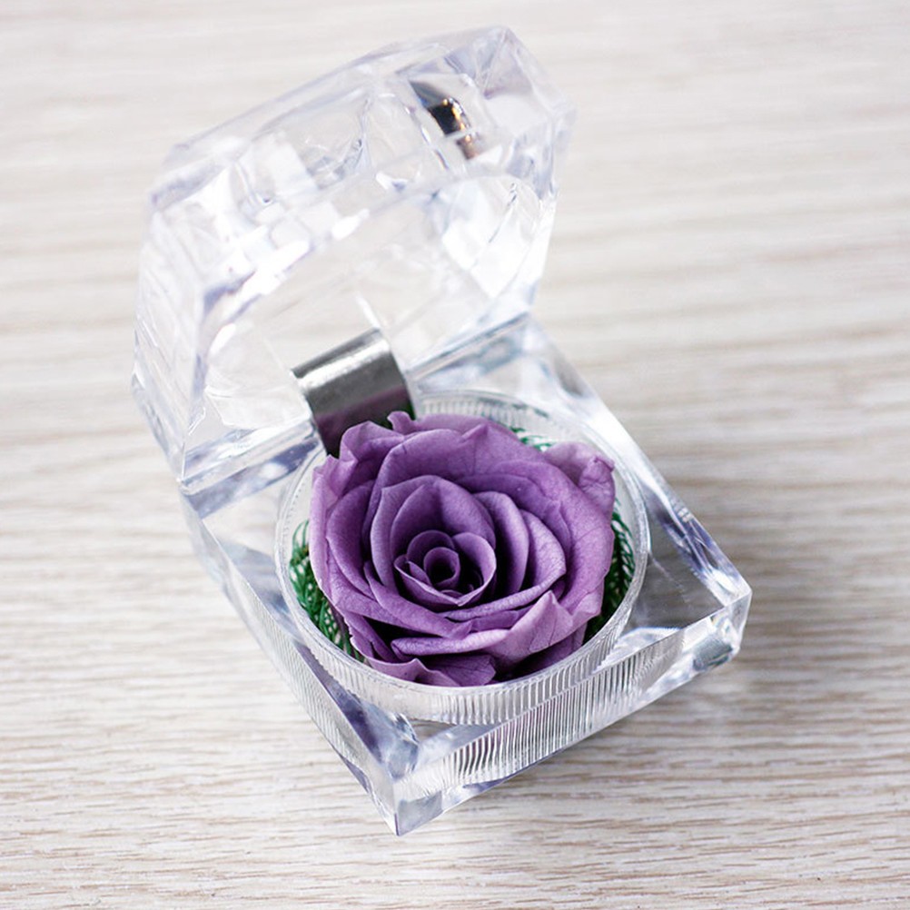 Valentine’s Day Simulation Flower Preserved Material Rose with White