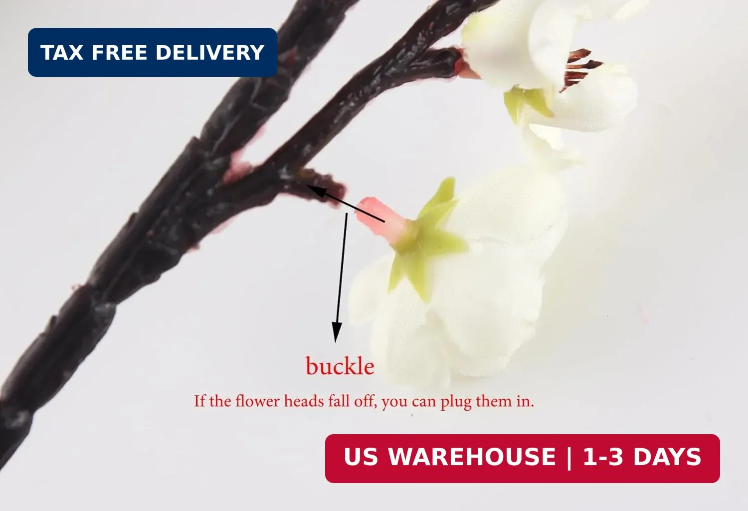 5 Pcs Artificial Plum Blossom Fake Wintersweet Long Stem Plastic Flowers Home Ho