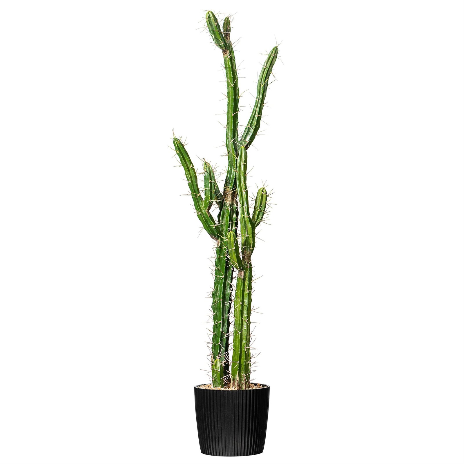 Vickerman 46″ Plastic Artificial Cactus with Black Planters Pot in Green