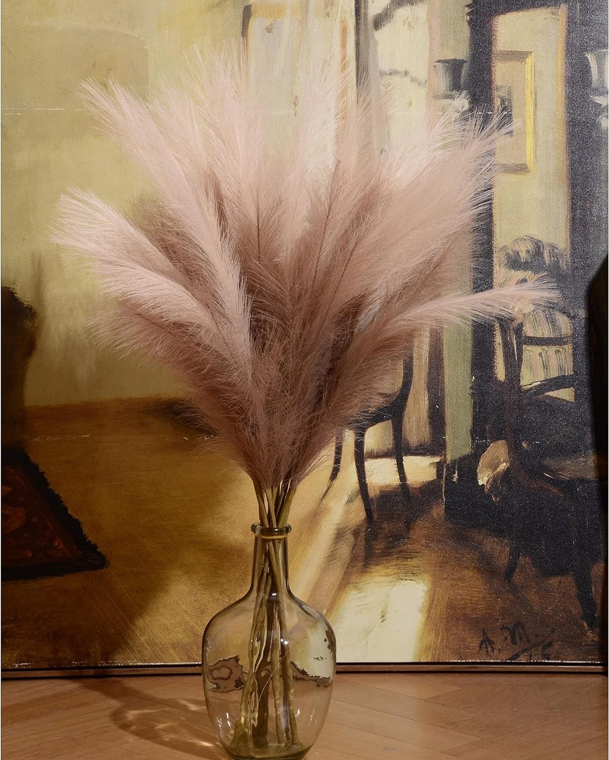 Faux Pampas Grass 9 PCS 37”/3.1FT Tall Fluffy Fake Pompas Floral Large