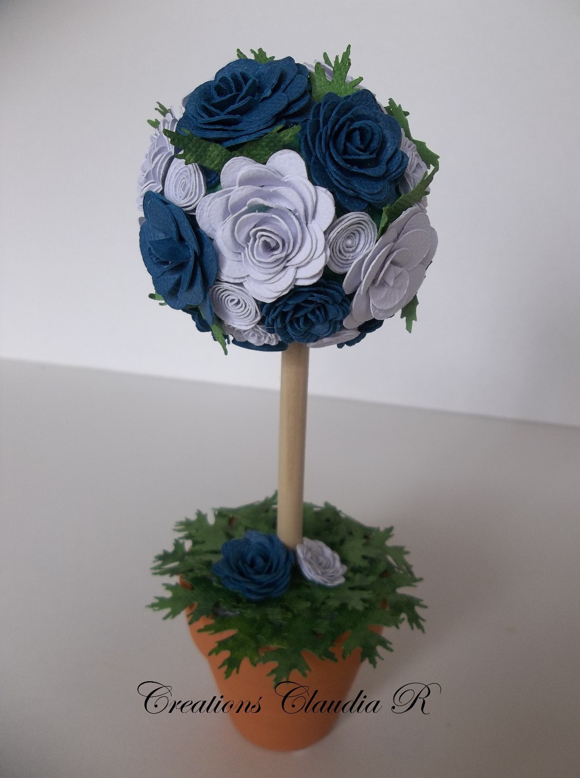 Mini topiary/ Topiary/Cardstock – home decoration/ Set of 3