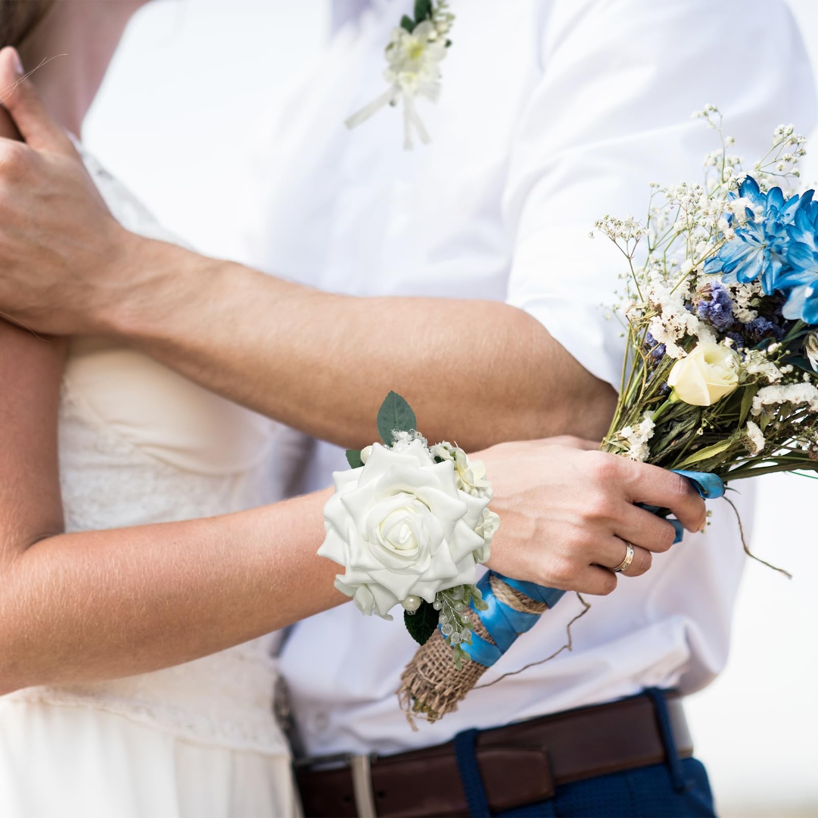 Corsage and Boutonniere Set for Bride Groom Bridesmaids Groomsmen Wedding Pro…
