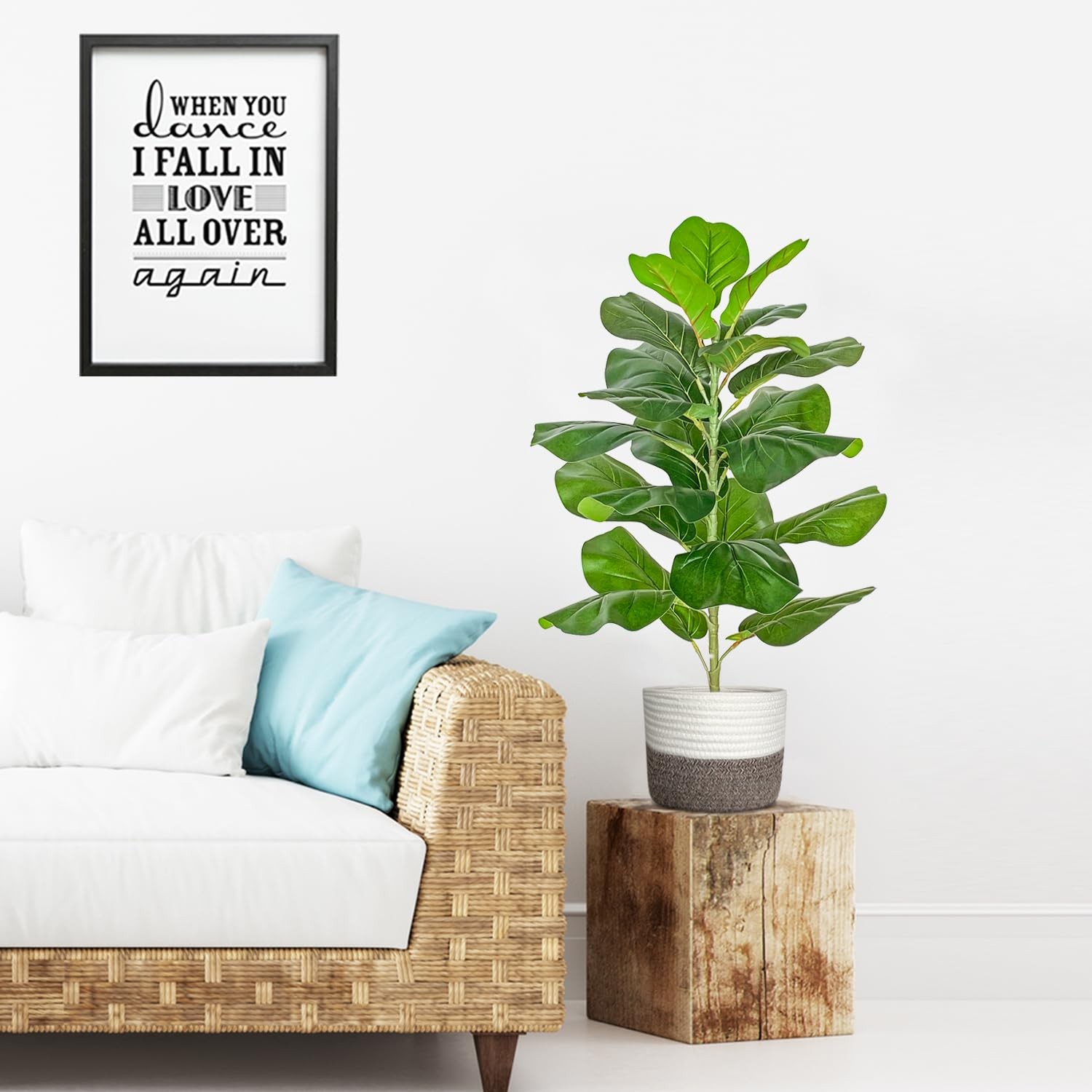 Artificial Fiddle Leaf Fig Tree/Faux Ficus Lyrata for Home Office Decoration,…
