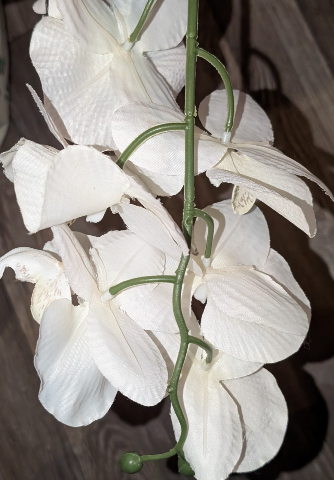 White 16″ Orchid Silk Flower in Black Vase