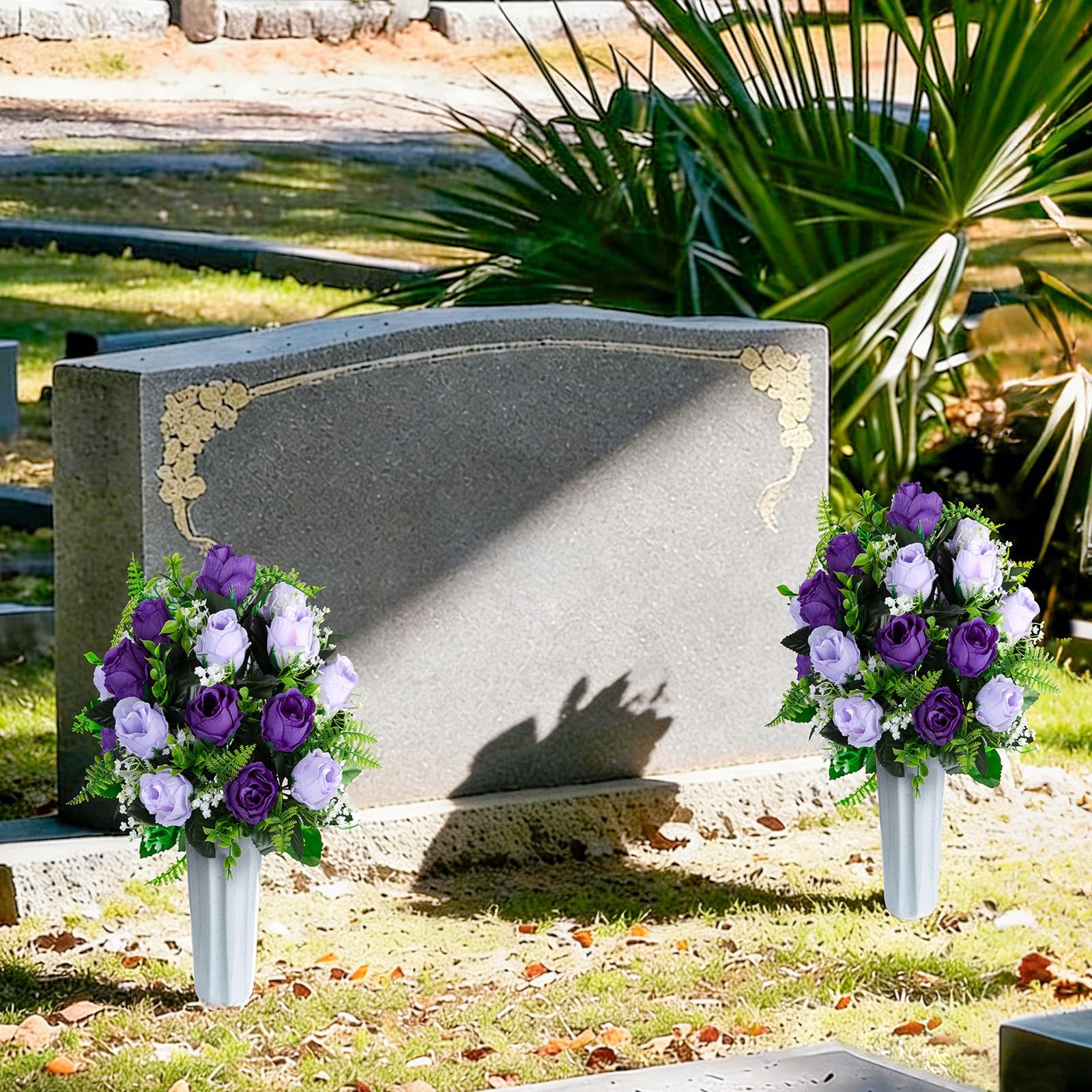 Artificial Cemetery Flowers for Grave Decorations, Artificial Memorial Roses …