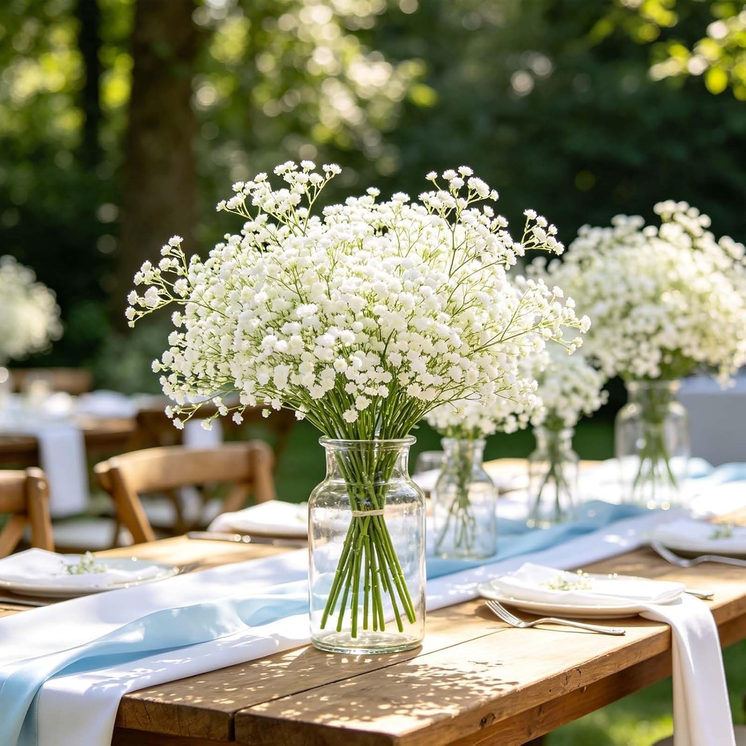Bulk 6 Pcs Flexible Baby’s Breath Stems—Ideal for Wreaths, Weddings, and More!