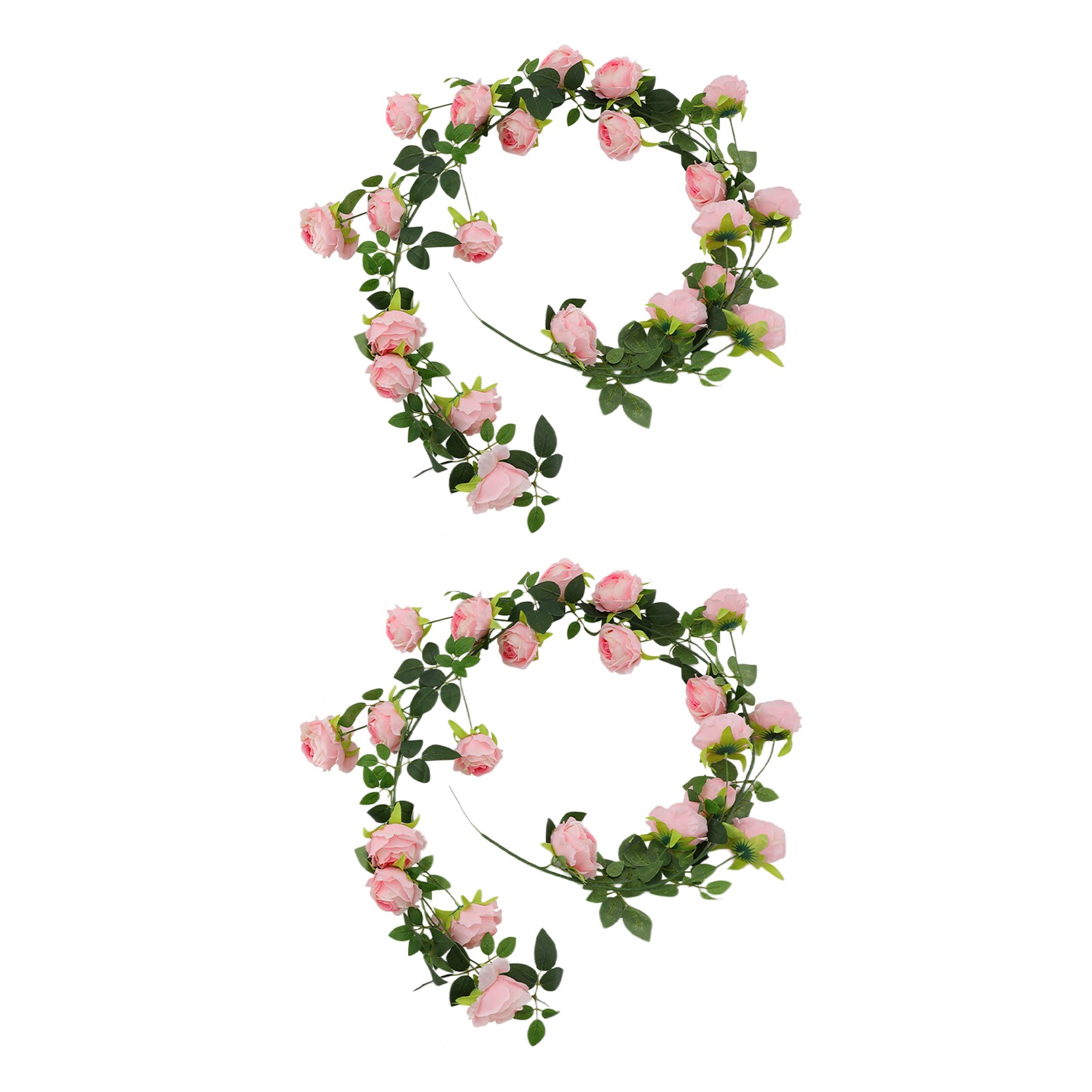 2PCS 74.8in Length Bendable Simulated Rose Vine For Wedding Arches Or Parties