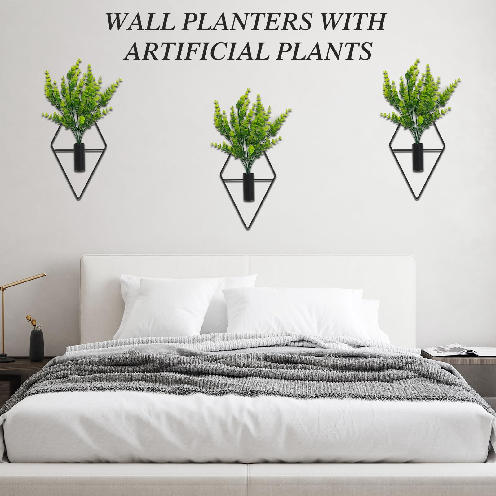 3 Pcs Wall Plants Artificial Decor,Boho Wall Decor,Home Office Living Room Wa…