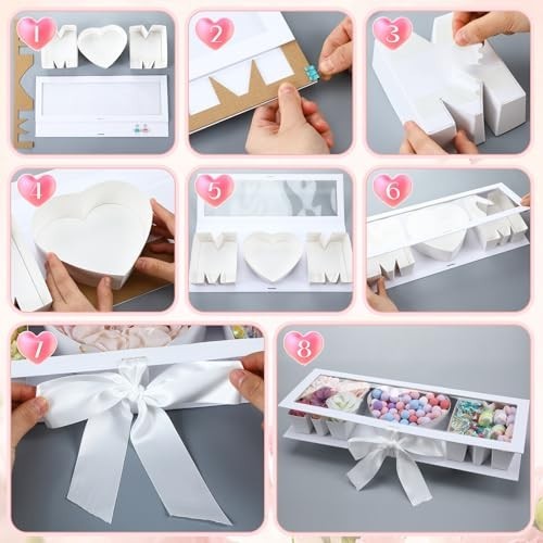 6 Pcs Flower Gift Box Set – Letter Shaped Fillable Cardboard for Mother’s Day, D