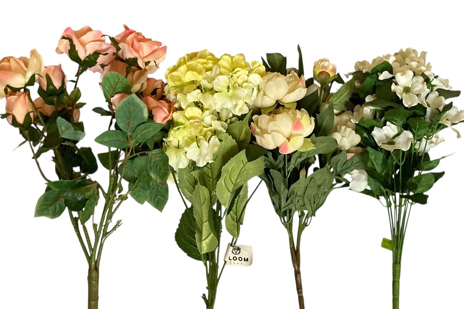 Artificial Silk Flowers Bushes LARGE Blooms Roses Hydrangea Peony Dogwood Decor