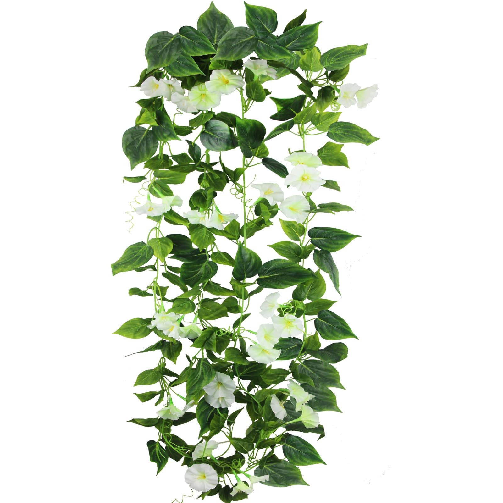 CISDUEO 2 Pcs Artificial Vines Silk Morning Glory Vines for Outdoor 15Feet Ha…