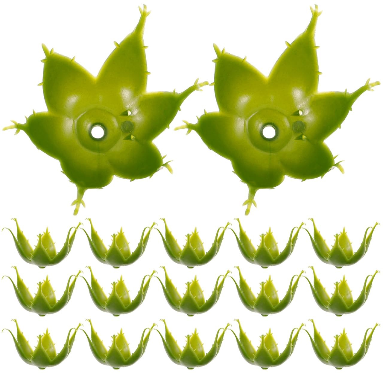 100 PCS Green Plastic Flower Bases 2.17X2.17X1.38 Inches Rose Calyxes Sepals