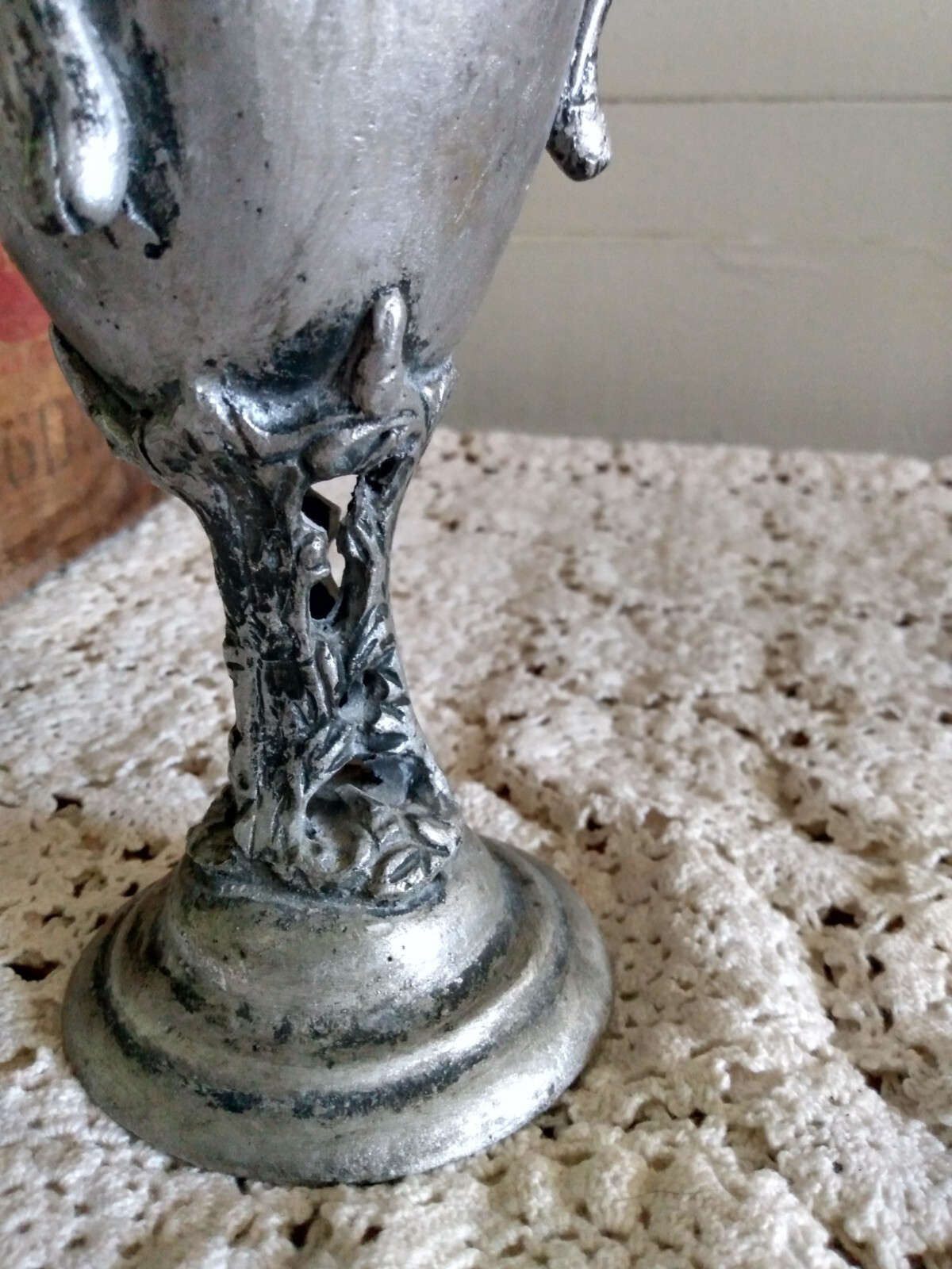 faux flower in urn