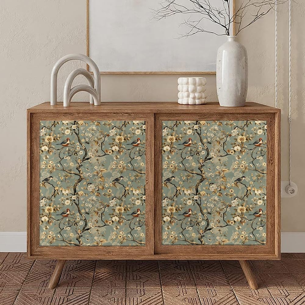 Blue/Yellow White Peony Flowers Bird Vintage Plants Peel and Stick Wallpaper …