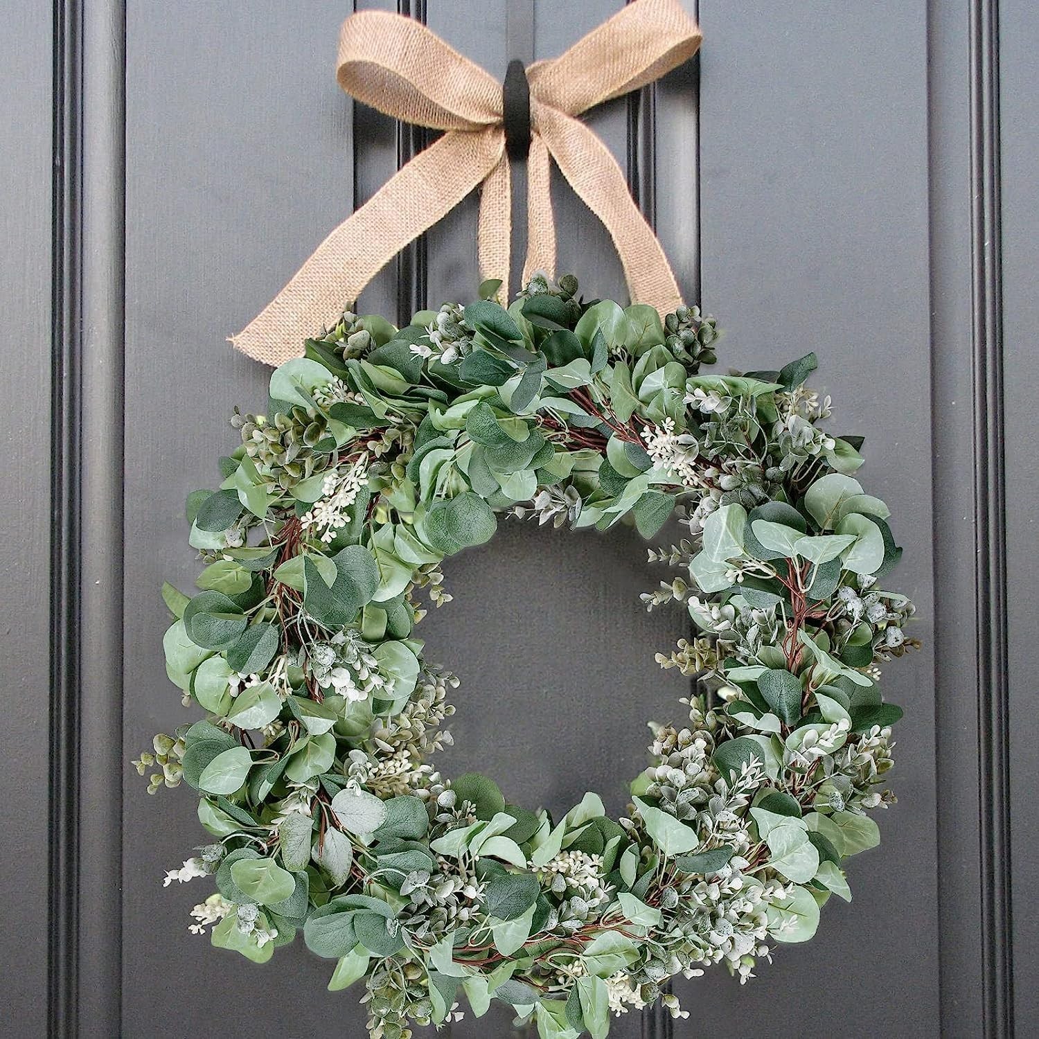 2 Pack Eucalyptus Garland Total 13.1 Ft Lush Silver Dollar Leaves Boxwood wit…