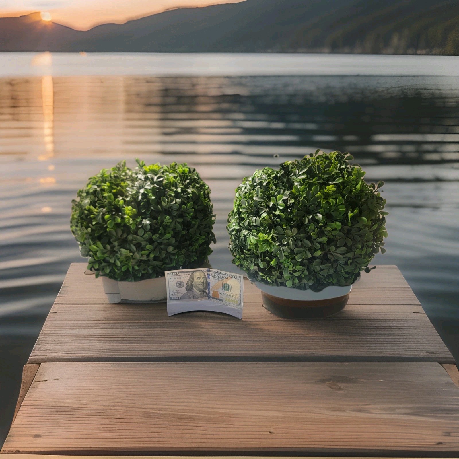 2x Artificial Boxwood Topiary Planter Faux 12 Inch Home Floral Decor