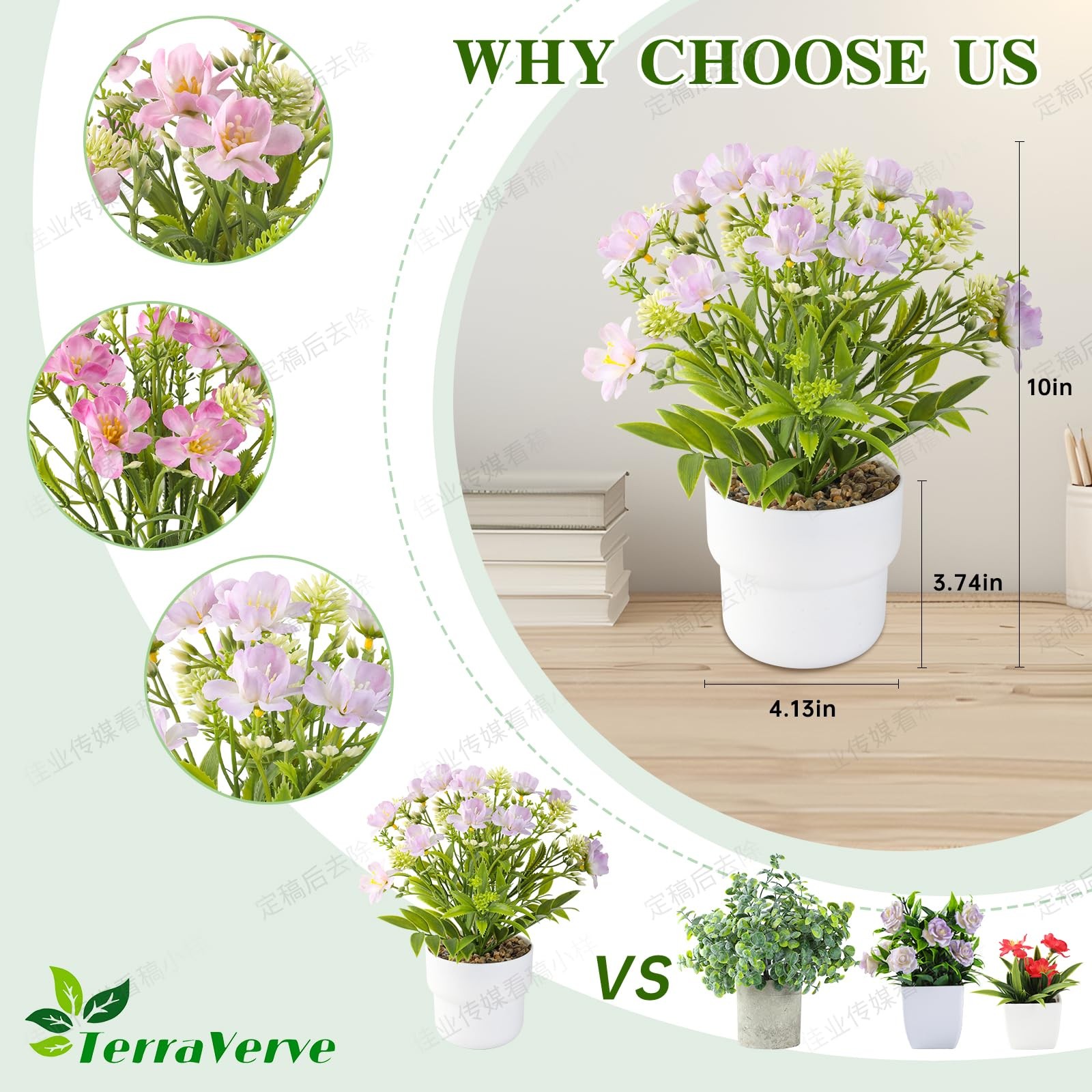 3-Piece Artificial Table Plant ， Lifelike Indoor Plants for Home, Office, Bed…