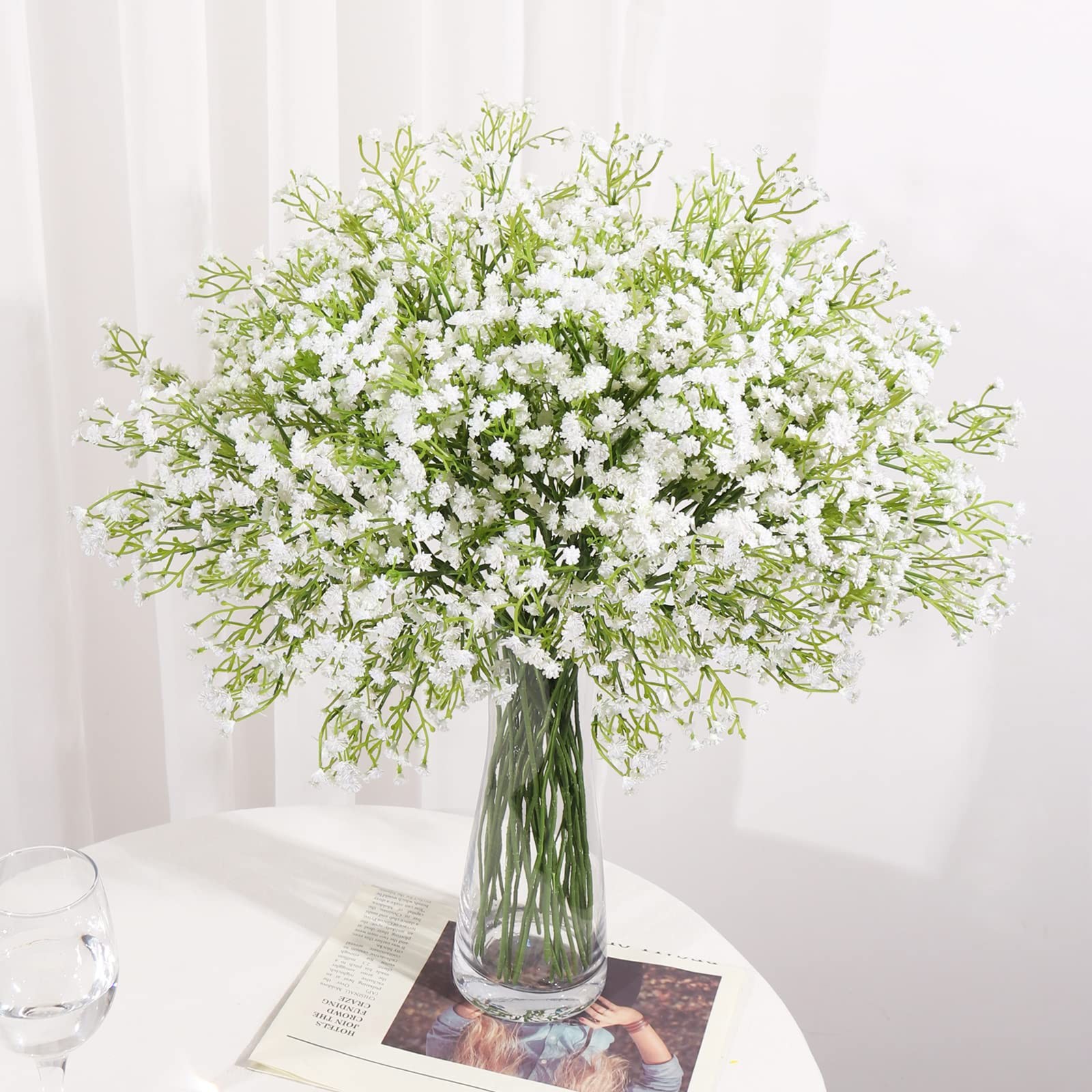 Bulk Artificial Breath, 6 Pcs White Flowers, Floral Wedding Arrangement