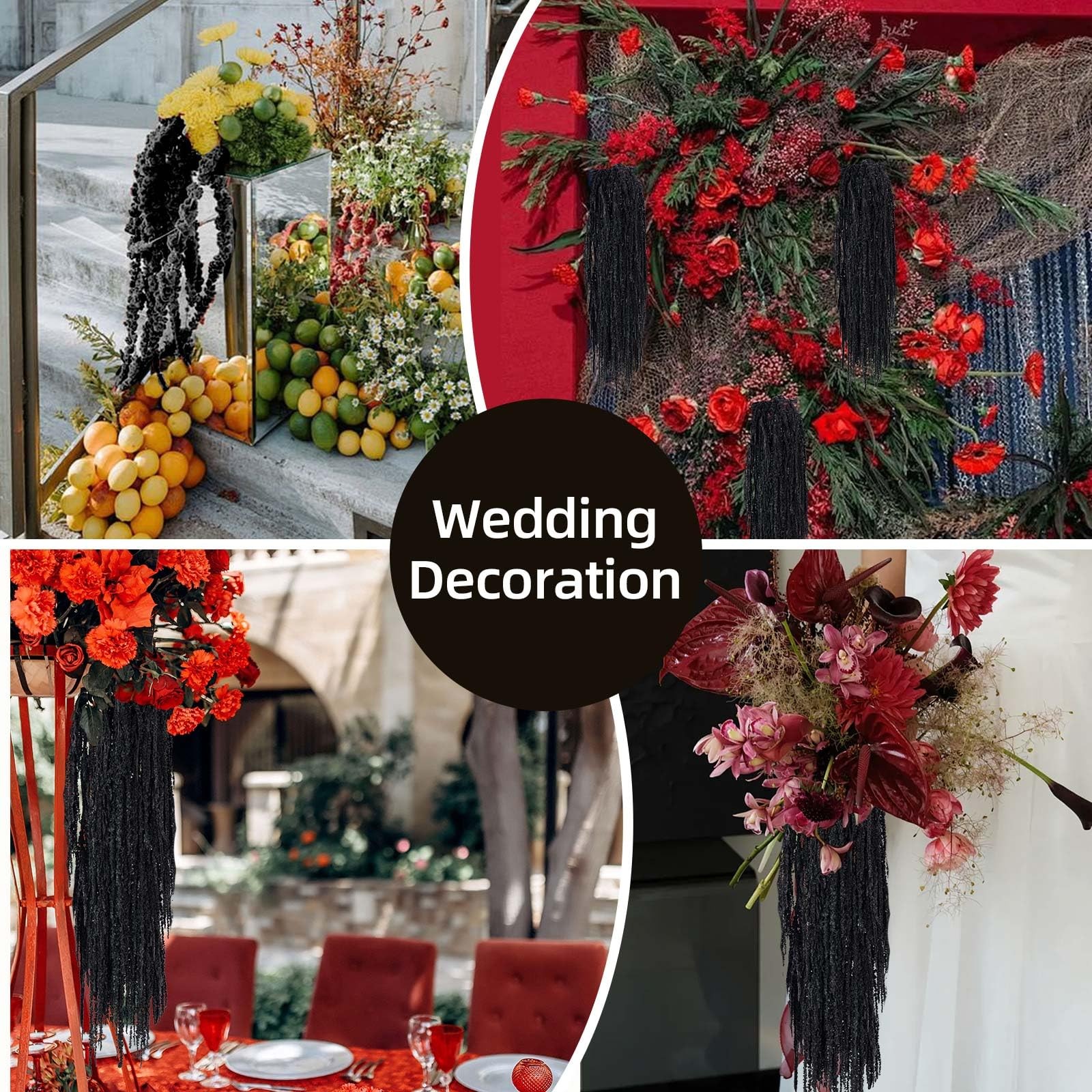 5Pcs Dried Amaranthus Hanging Flowers, Natural Preserved Flower for Wedding A…