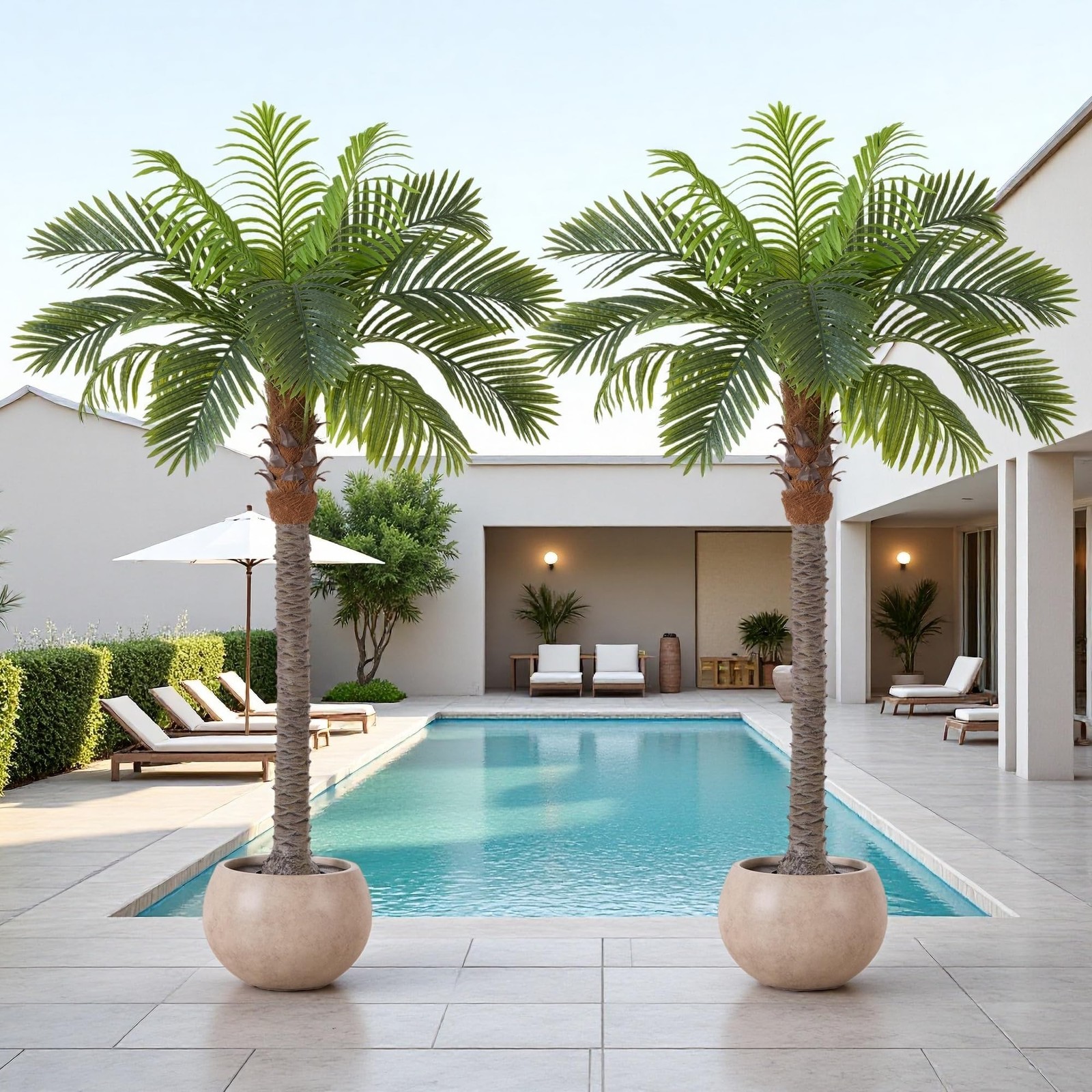 6FT Artificial Coconut Palm Tree, 1 Pack, UV Resistant Faux Sago Palm Plant f…