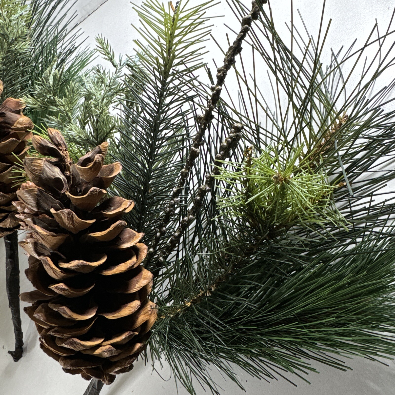 4X ESTATE Vintage PIER 1 Pinecone Stems Faux 13″ Branches CHRISTMAS DECOR
