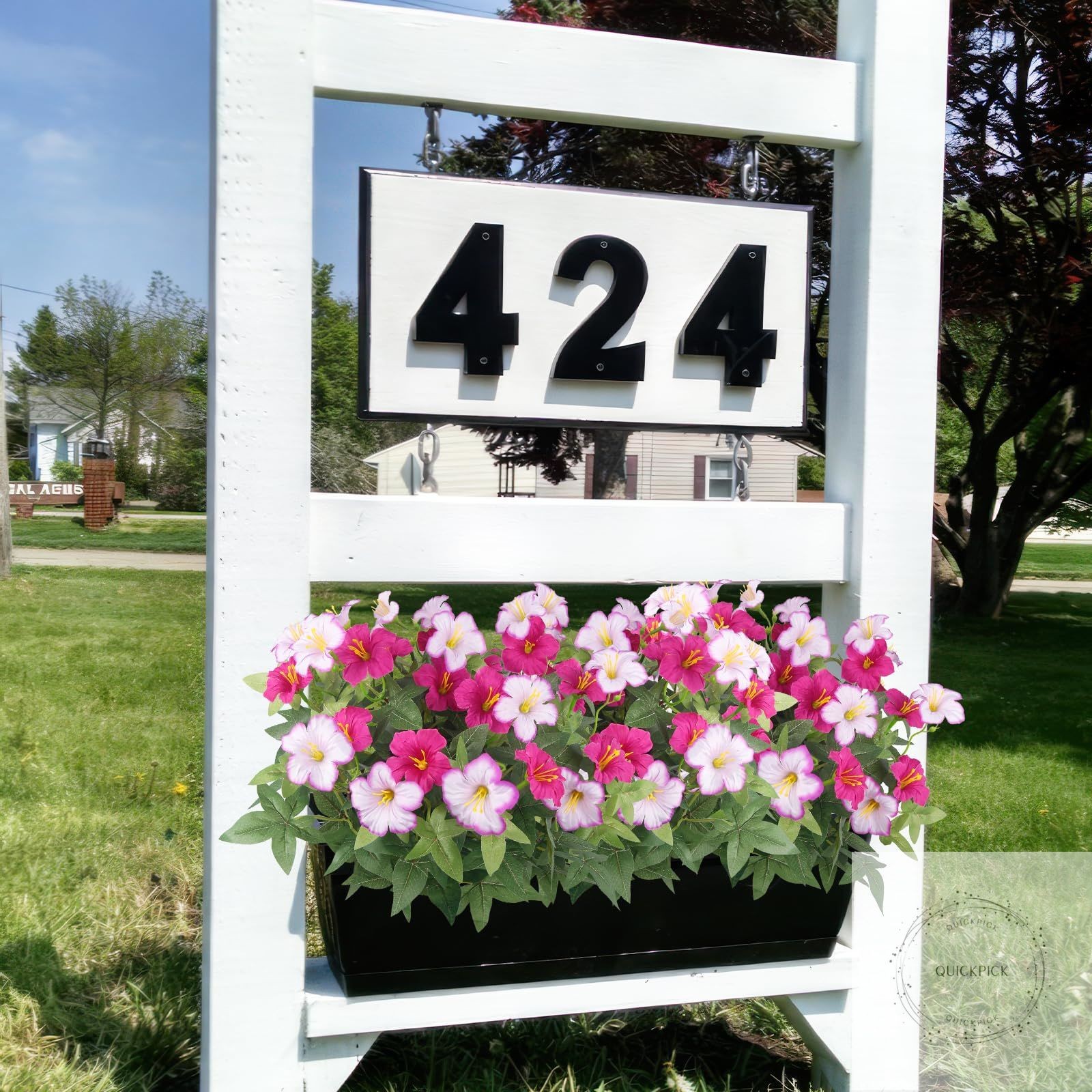 2Pcs Artificial Flowers for Outdoors Fake Plants Outside Spring Summer Decorat