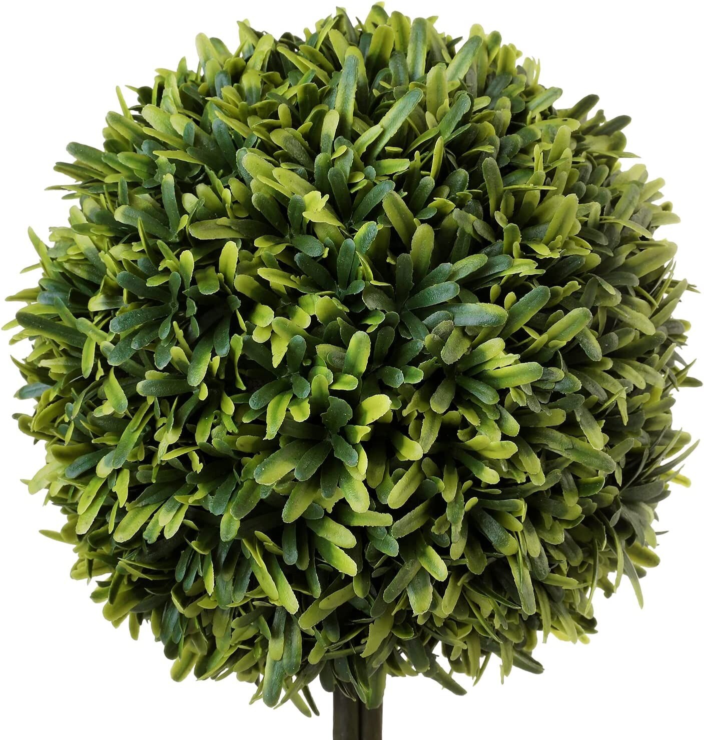 MyGift Artificial Boxwood Topiary Tree in Modern Gray Pulp Planter, Set of 2