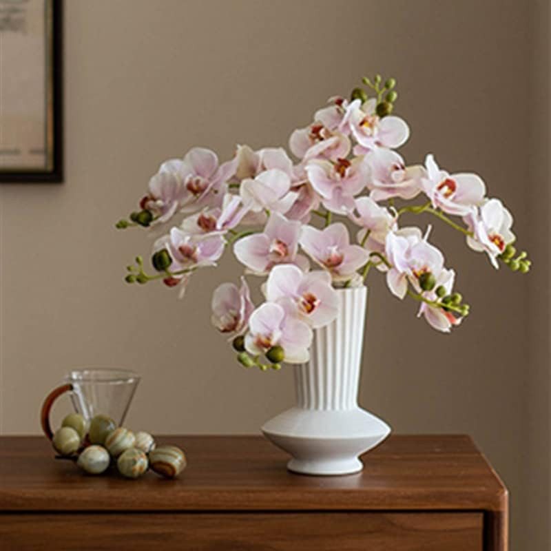 4-Pcs Artificial Flowers Real Touch Latex Phalaenopsis 17.7inch Artificial Orchi