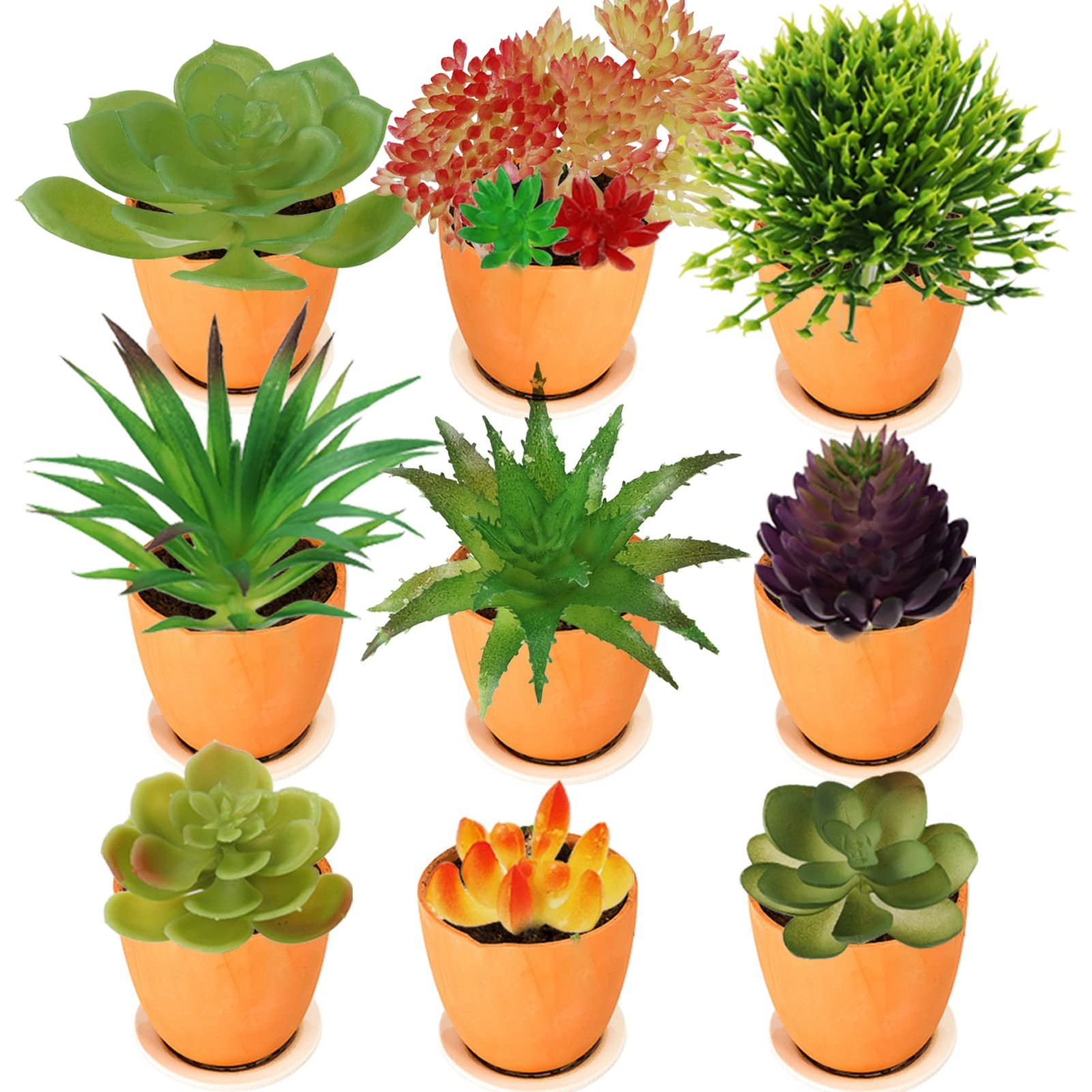 16 Pcs Artificial Succulents Plants Mini Fake Succulents for Home Garden