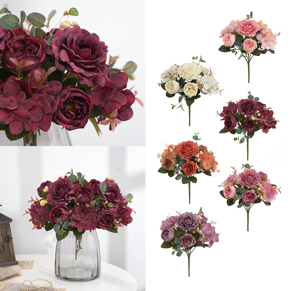 Silk Peony Artificial Fake Flowers Bunch Bouquet Home Wedding/Party Garden Decor