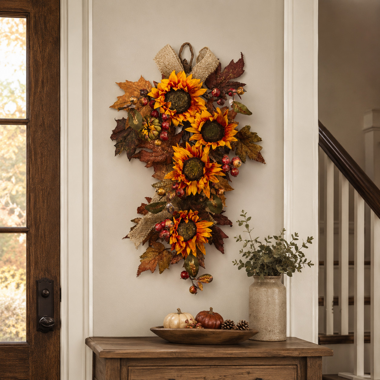 24″ SUNFLOWER/ BERRY TEARDROP