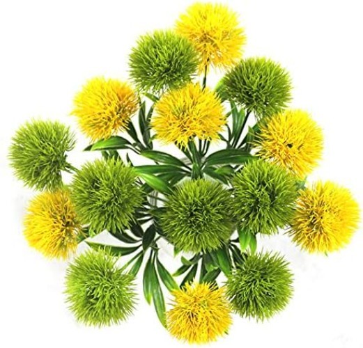 Low Maintenance 10 Pcs Yellow Dandelion Artificial Flowers for -Round Beauty