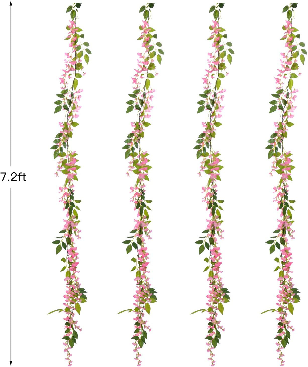4 Pc Wisteria Artificial Flowers Garland 28.8Ft Silk Vine for Wedding Home D�Cor