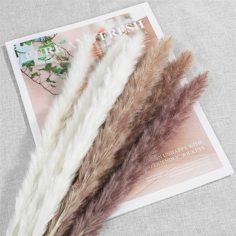 45PCS Natural Dried Pampas Grass 24 In. Reed Flower Wedding Bouquet Home Decors