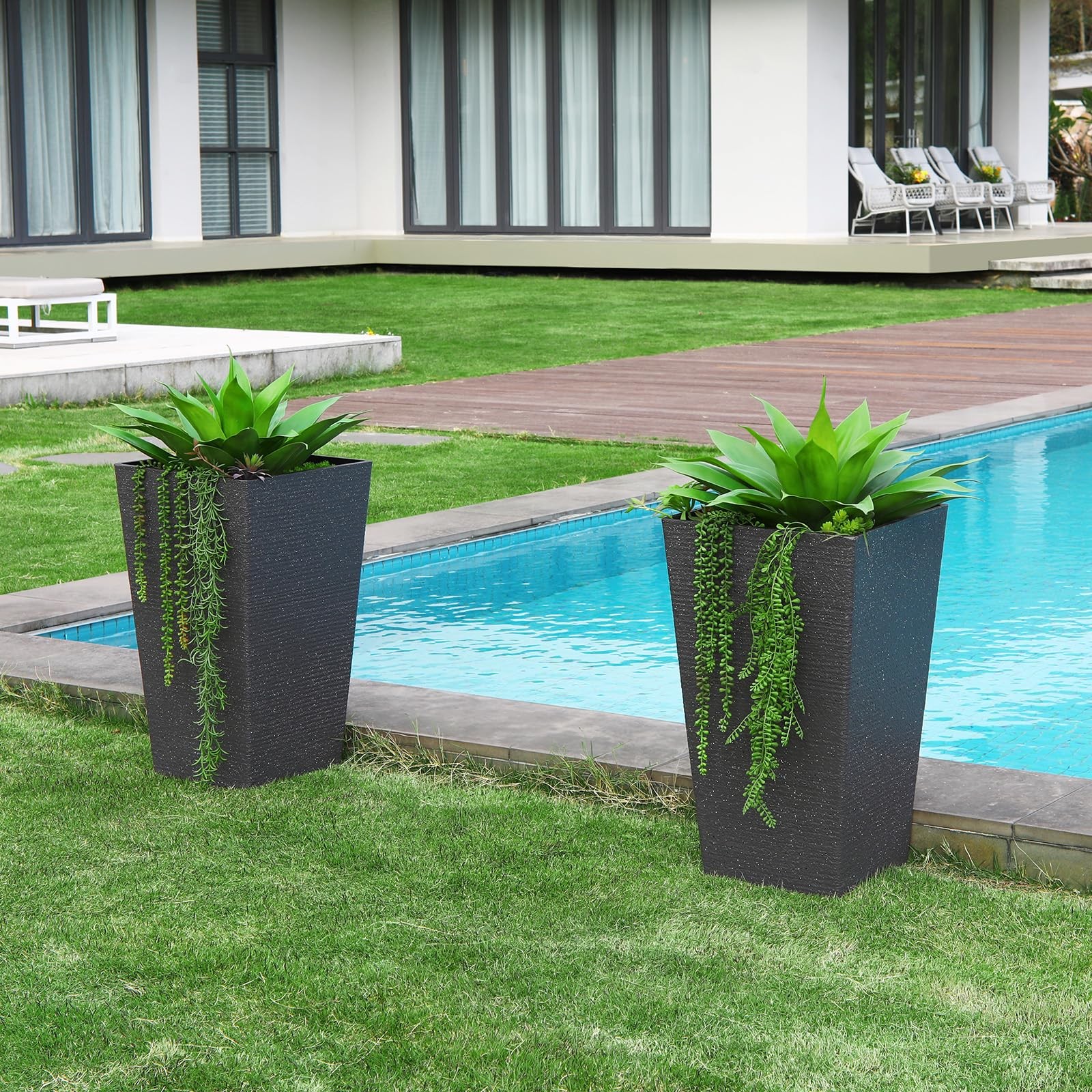 Artificial Plants Fake Agave Succulent Plant 28 Inch Big Size Faux Succulents…