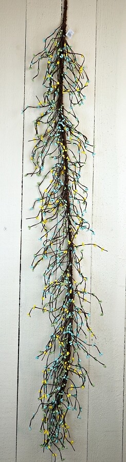 Pip Berry Garland in Lakeside 4.5′ / 4.5 FT / 54″ – Blue, Green & Yellow Summer