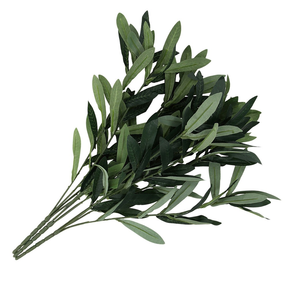3Pcs Plastic Artificial Plants Green Fake Leaves for Office Home Table Display