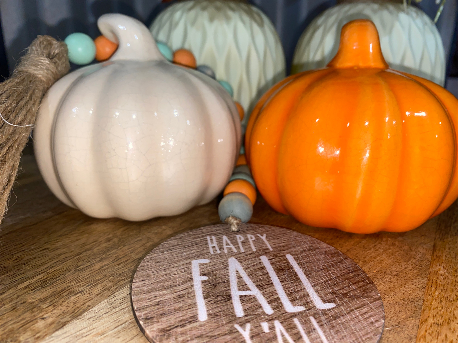 Autumn Fall Décor Flowers Pumpkins. & Garland Floral Arrangement Gift Set