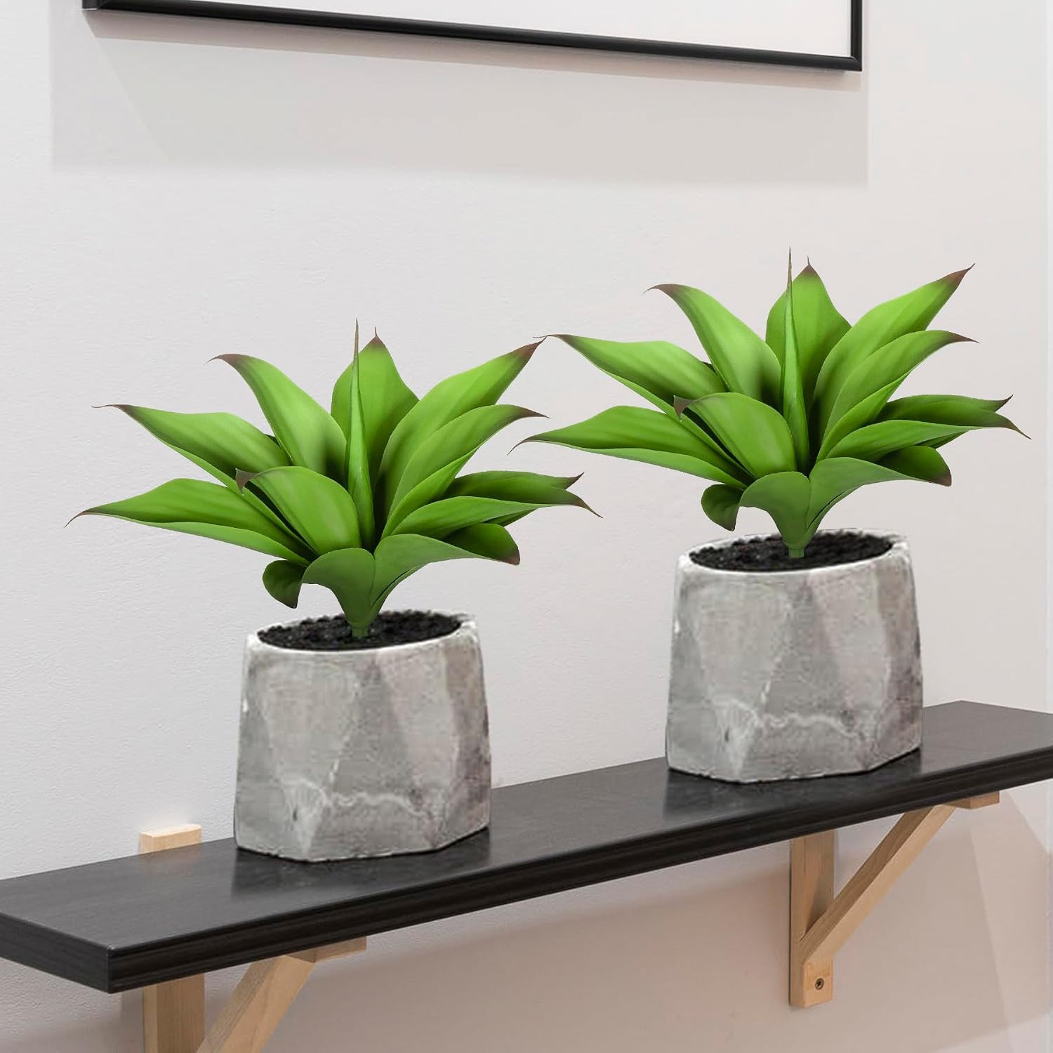 12.6″ UV Resistant Artificial Agave Plants – 2 Pack for Indoor/Outdoor Decor