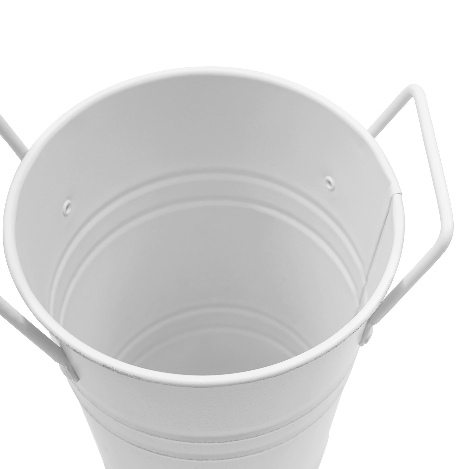 12 Pcs Flower Display Buckets White Metal Plant Pots Outdoor Garden Wedding