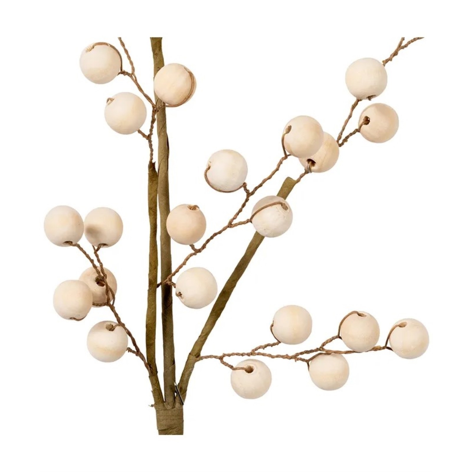 Kurt Adler Christmas Holiday Decor, Wooden Bead Spray, 24″