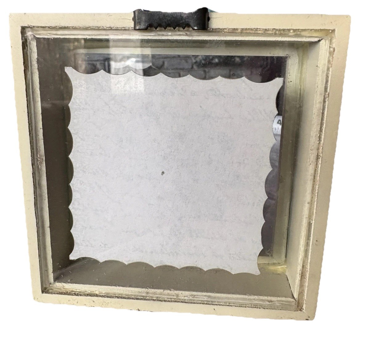 4.75” Preserved Red Roses w/ Newspaper Backing – Flower White Framed Shadow Box