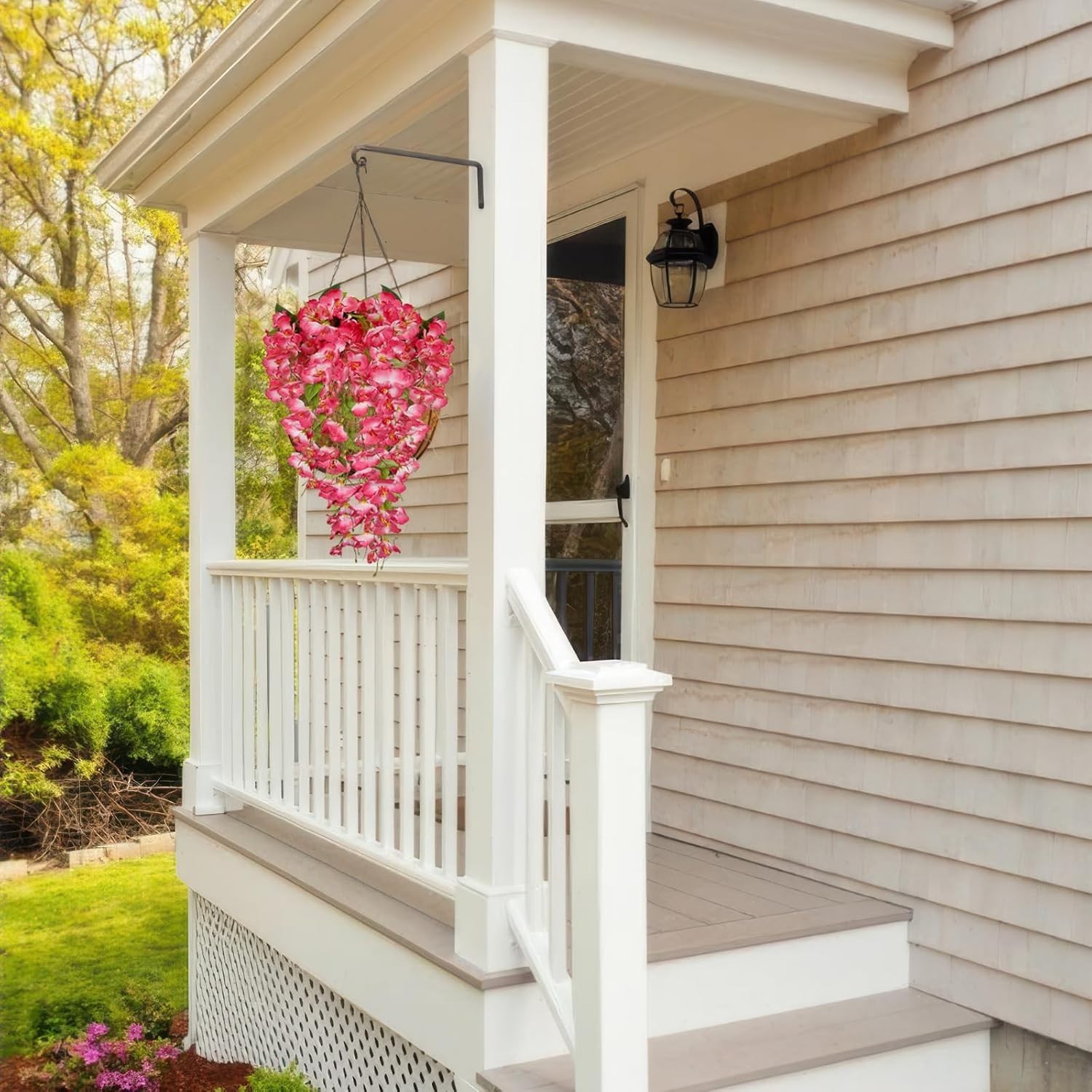 2 Pcs Fake Hibiscus Flowers for Outdoors Artificial Hanging Plants Realistic …