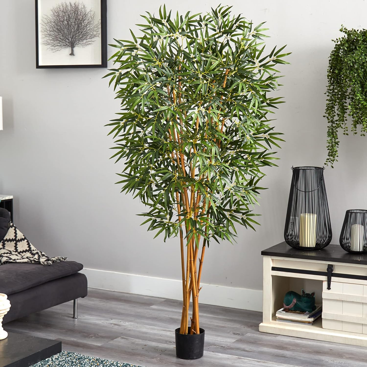 Lifelike 6Ft Curved Bamboo Silk Tree – Perfect for Home or Office Decor