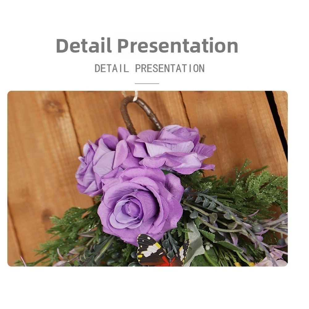 Natural Touch Purple Silk Flower Wall Hanging for Living Room or Bedroom Use