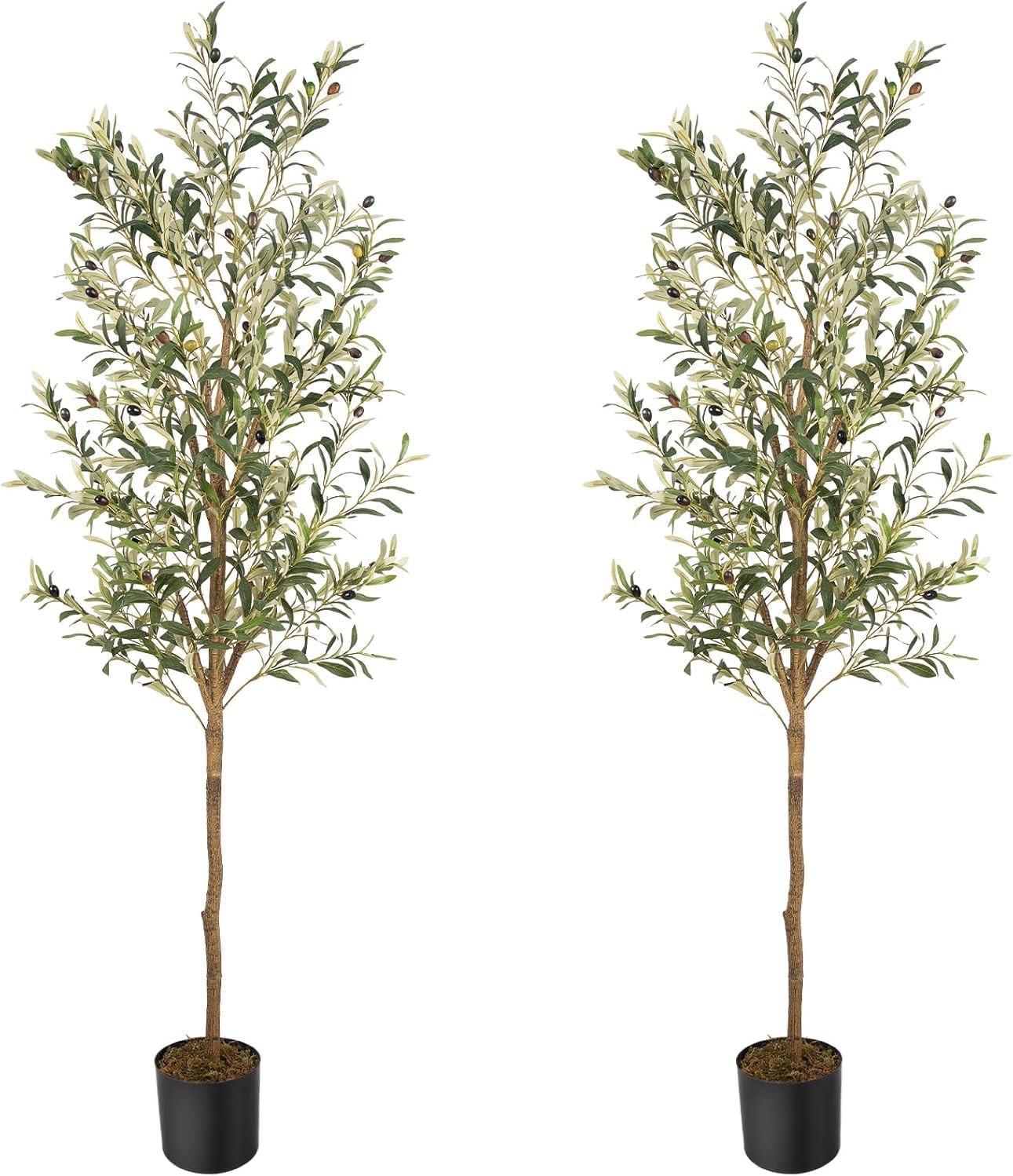 Artificial Fake Olive Tree 6FT Tall 1Pack Faux Silk Olive Tree for Home Living R