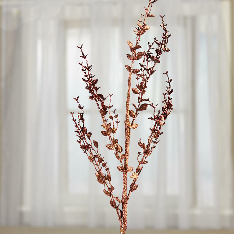 Factory Direct Craft Brown Glittered Artificial Leaf Sprays | 2 Sprays
