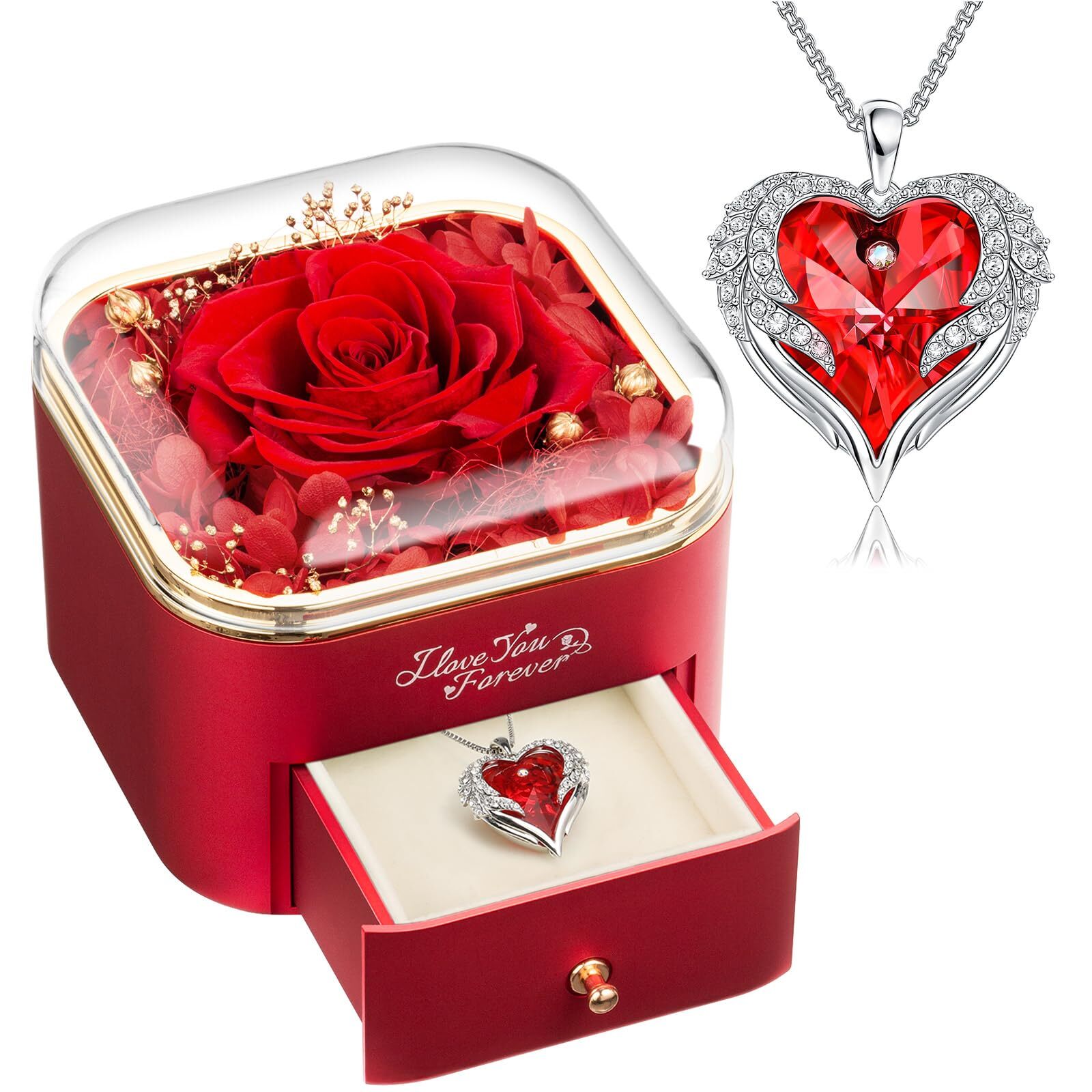 Preserved Real Red Rose Forever Flowers for Special Gifts for Women on Holidays