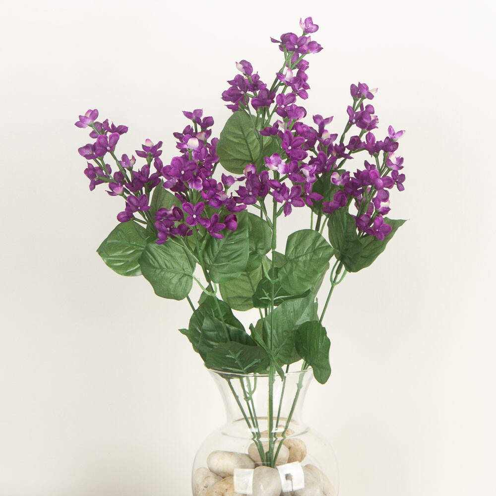 Set of 2 Purple Artificial Lilac Decorative 21″ Floral Bushes